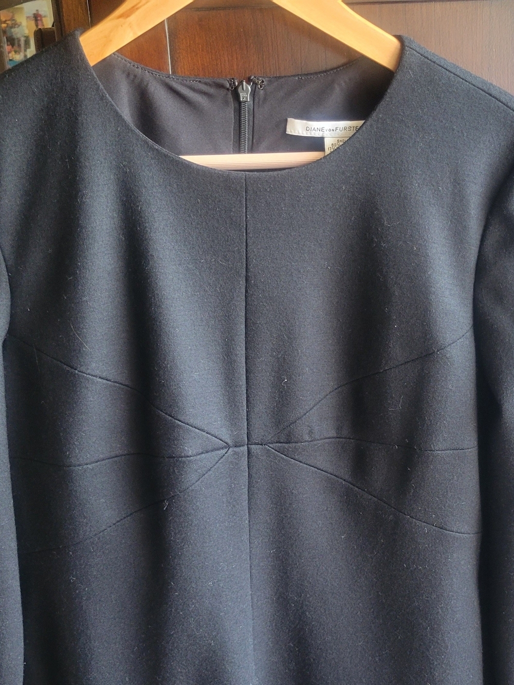 Diane Von Furstenberg Black Long-Sleeve Sheath Dress - Picture 8 of 9